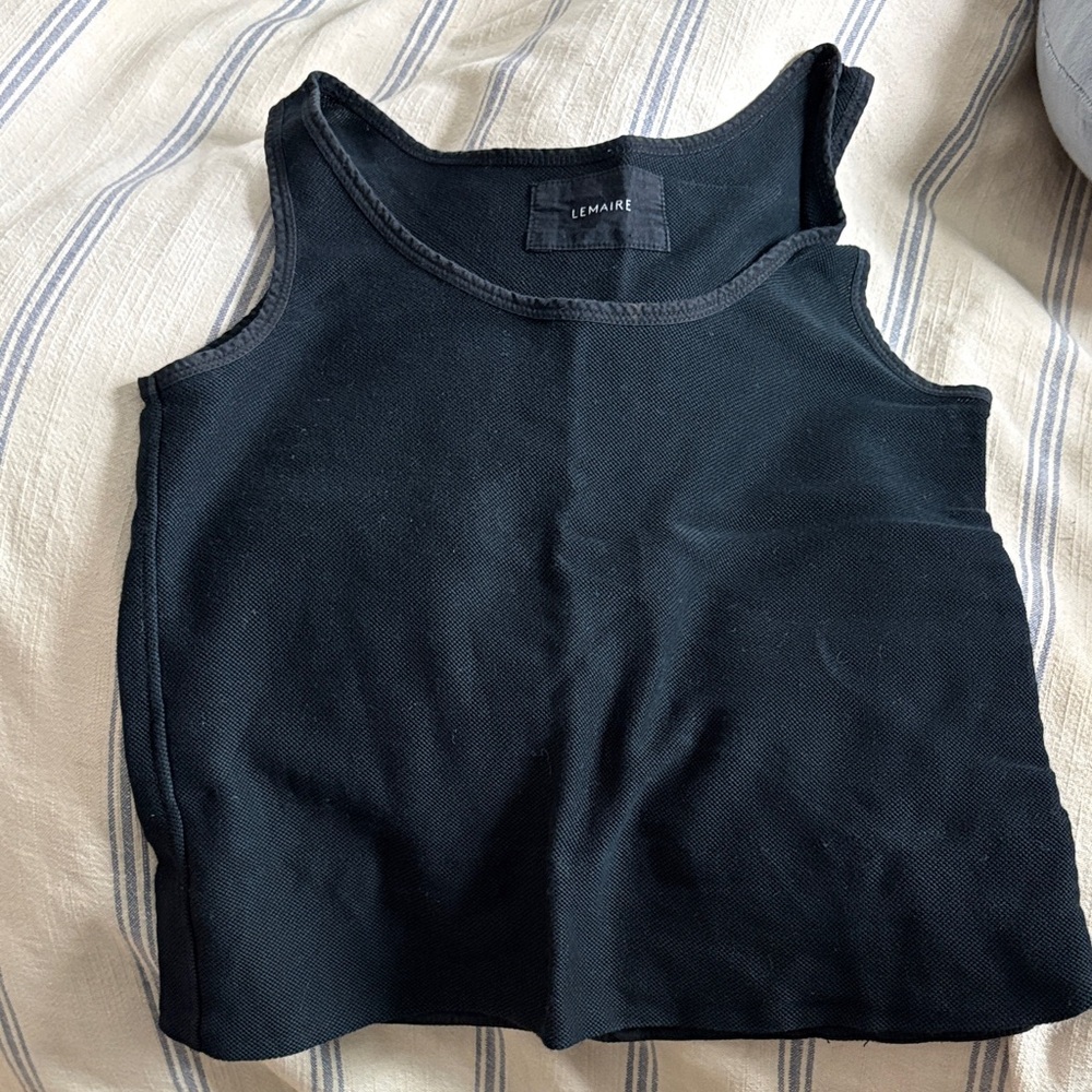 Lemaire Midnight Black Sleeveless mesh Top